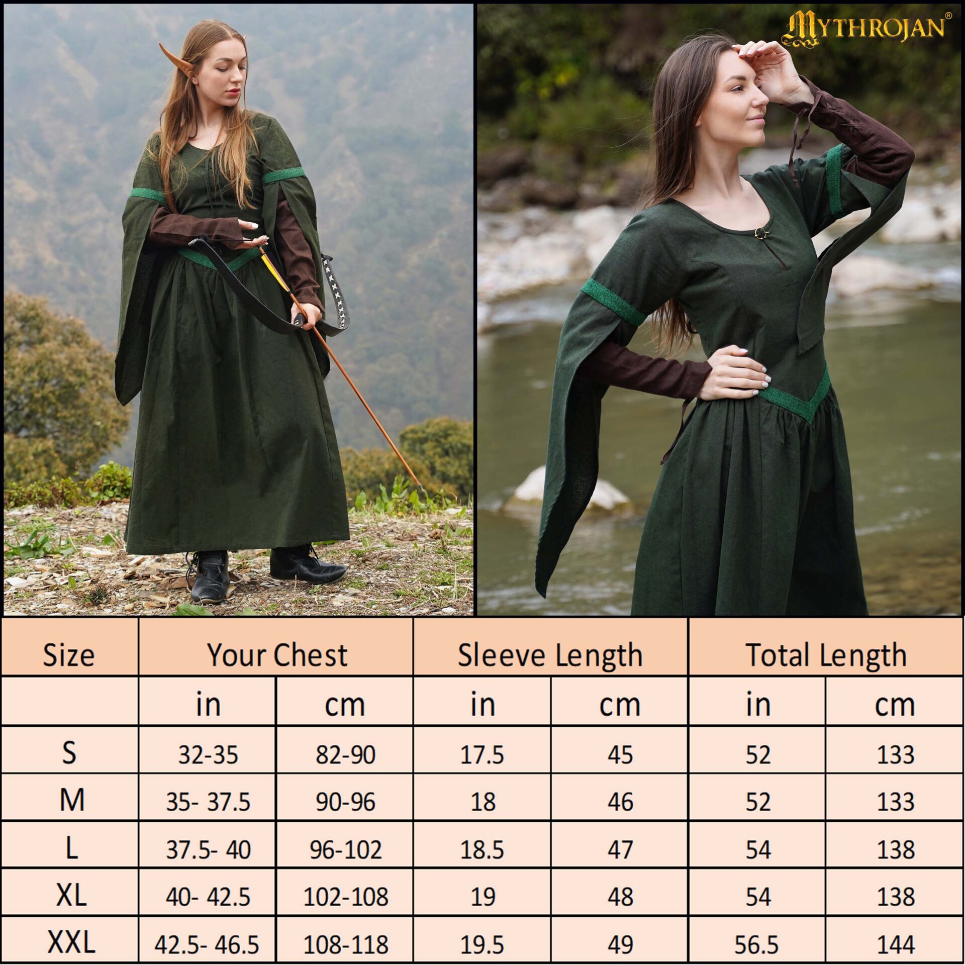 Renaissance Dresses-301101GNBR 2 Enchantress Medieval Dress