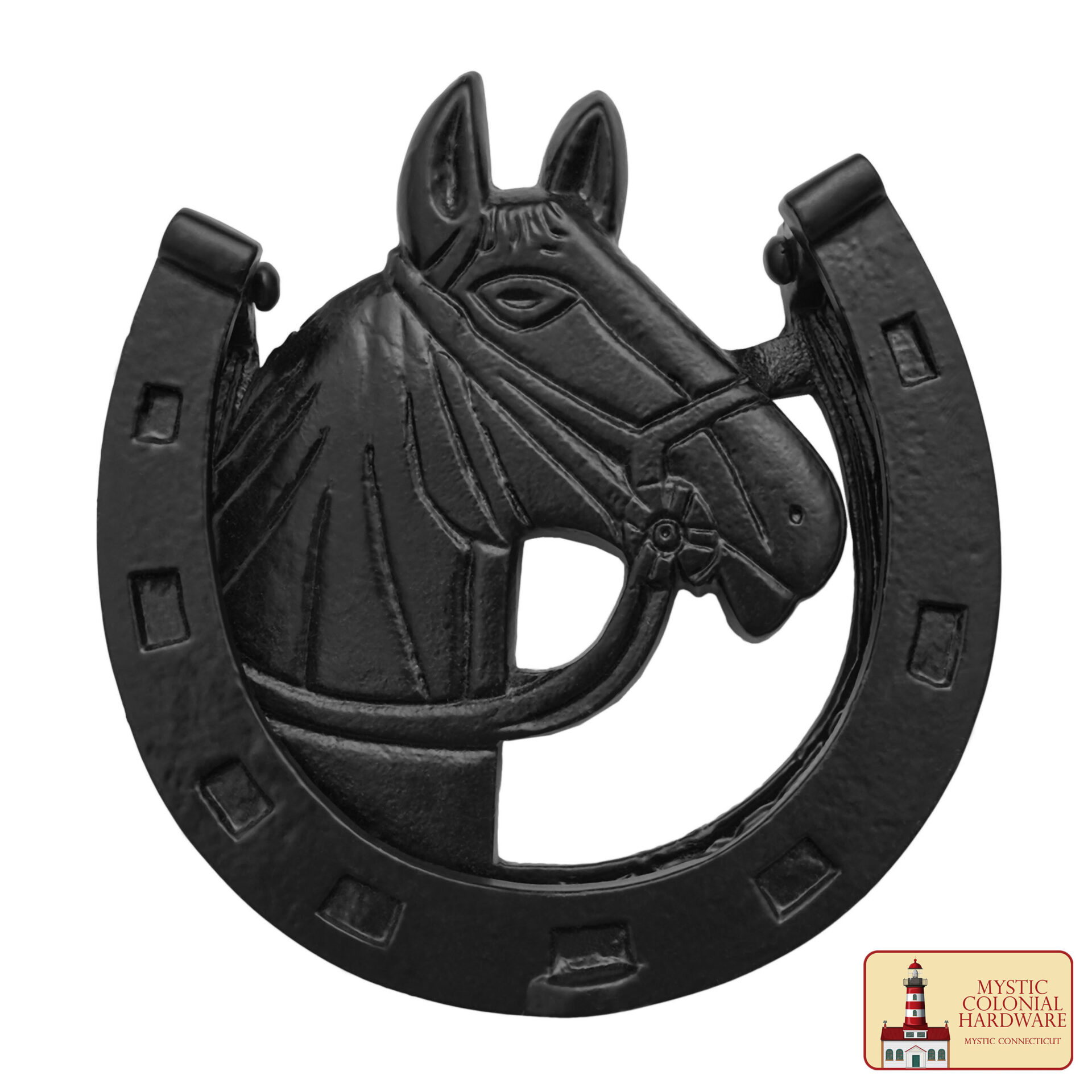 Victorian Era Cast Iron Door Knocker-500075 Forged Iron Antique Horse Hammer Door Knocker Finish Oil Blackened