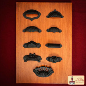 Victorian Era Cast Iron Drawer Pulls-500107OB-4SET 5 Rustic Cast Iron Drawer Pulls Cabinet Cup Pulls: Ideal for Victorian, Colonial, Retro, Steampunk, Gothic, Baroque, and Medieval Settings, (10.3×5) cm