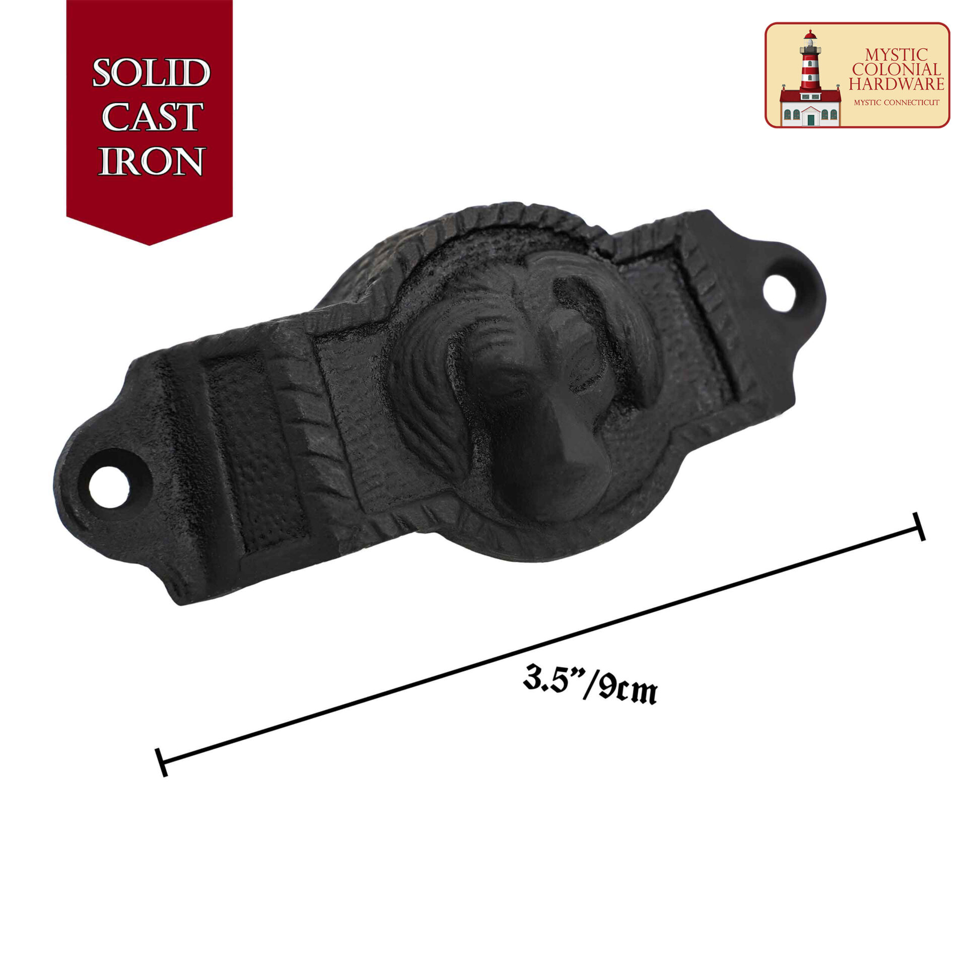 Flat Black Cup Drawer Pull