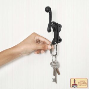 Rustic Cast Iron Wall Hooks : Ideal for Victorian, Colonial, Retro, Steampunk, Gothic, and Baroque Settings (12×3.8) cm