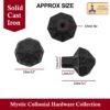 Hand Forged Iron Knob SOLID CAST IRON Victorian, Colonial, retro, steampunck, gothic, baroque medieval