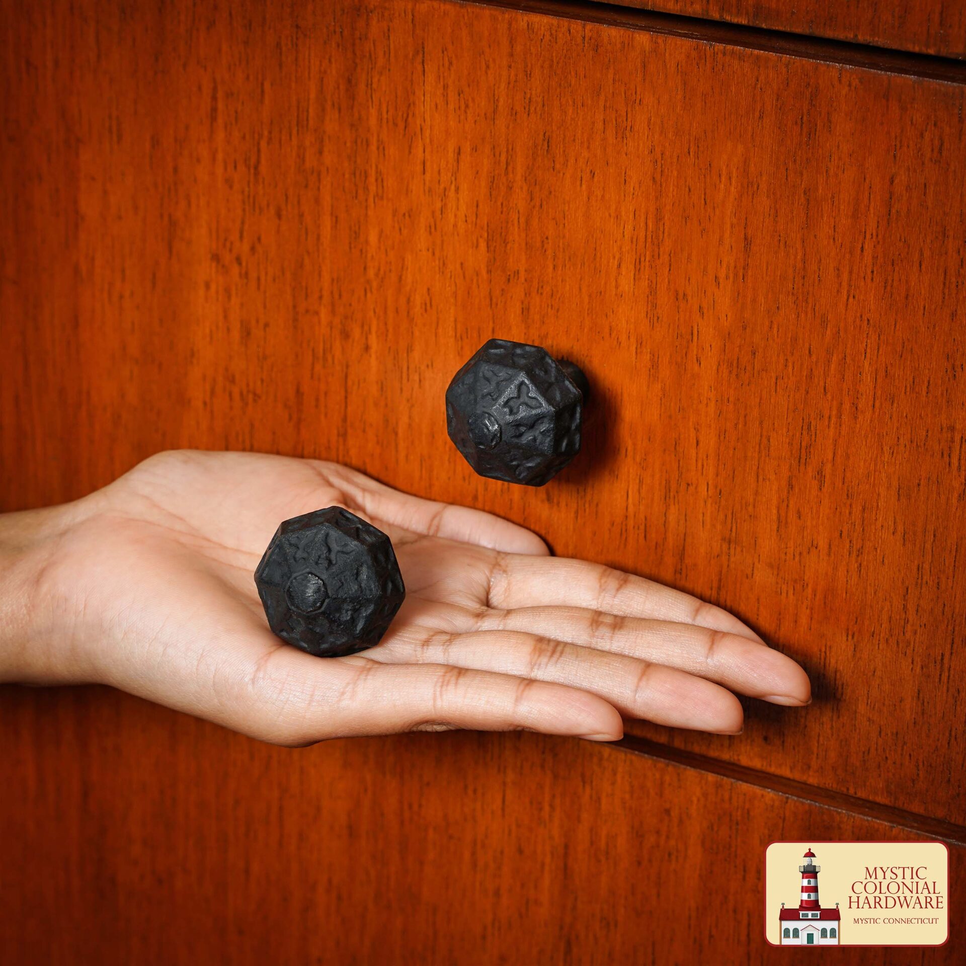 Hand Forged Iron Knob SOLID CAST IRON Victorian, Colonial, retro, steampunck, gothic, baroque medieval