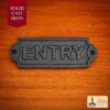 Victorian Era Solid Cast Iron Door Sign Plate-500179 Solid Forged Iron Vintage Entry Sign for Doors Handmade Hardware Accessory