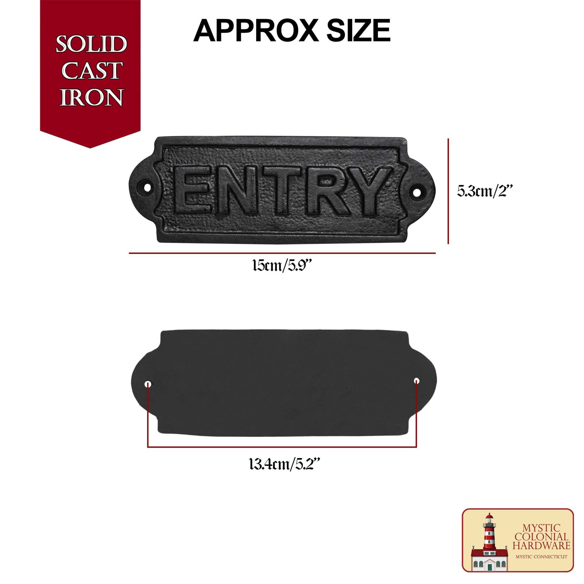 Victorian Era Solid Cast Iron Door Sign Plate-500179 2 Solid Forged Iron Vintage Entry Sign for Doors Handmade Hardware Accessory