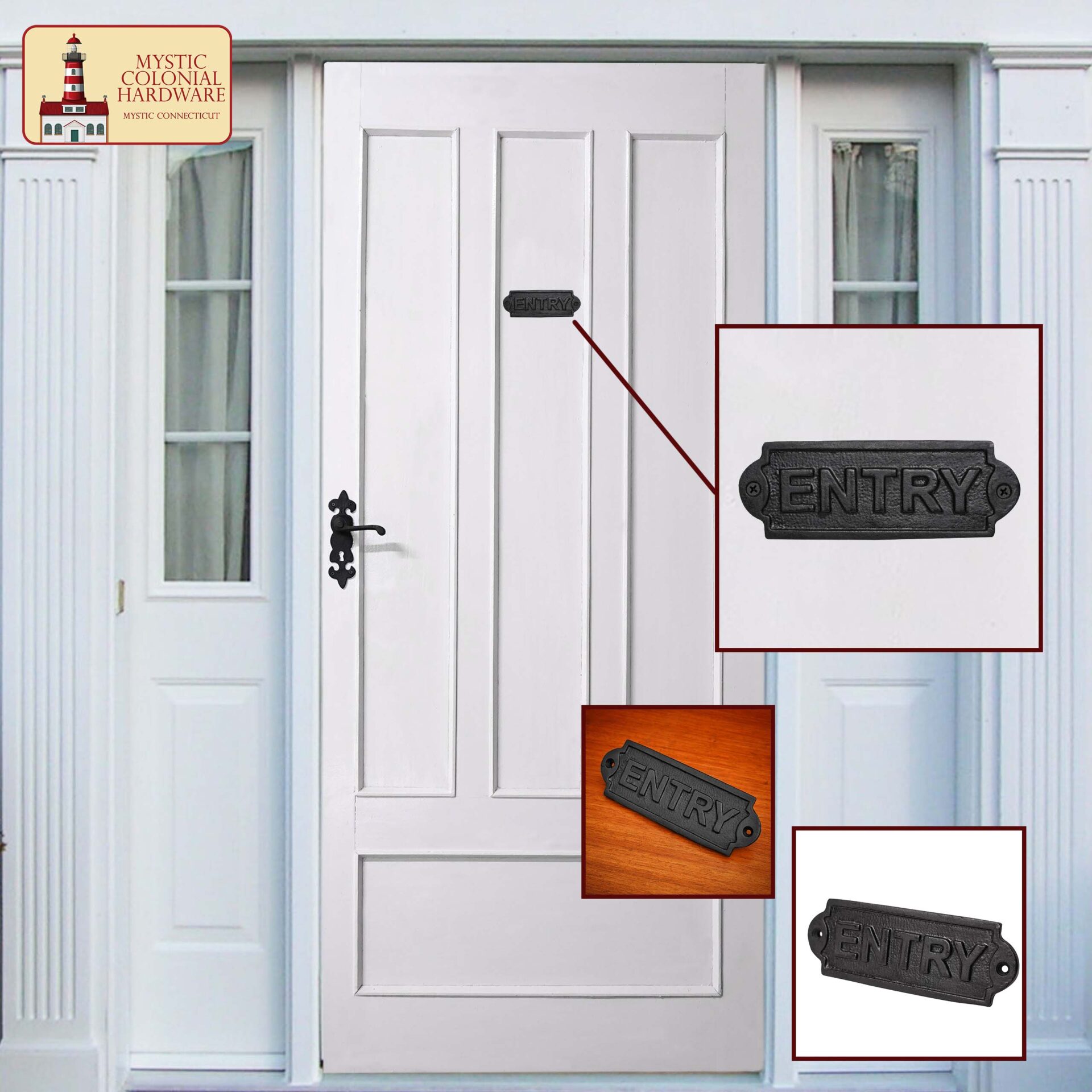 Victorian Era Solid Cast Iron Door Sign Plate-500179 5 Solid Forged Iron Vintage Entry Sign for Doors Handmade Hardware Accessory