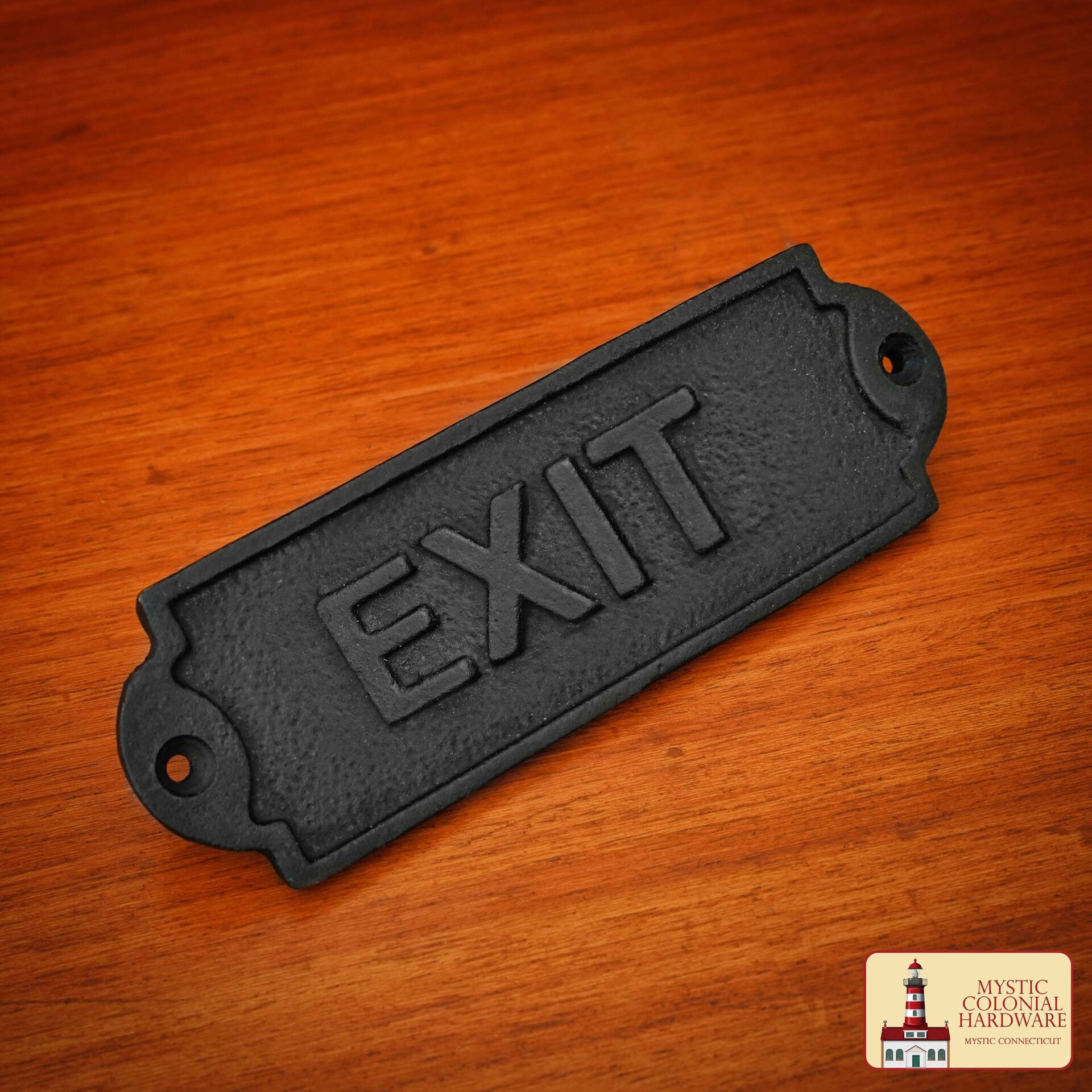 Solid Forged Iron Vintage EXIT Sign – Handmade Cast Iron Door Plaque – Rustic Industrial Hardware Accessory (15 x 5 cm) Vintage Exit Sign