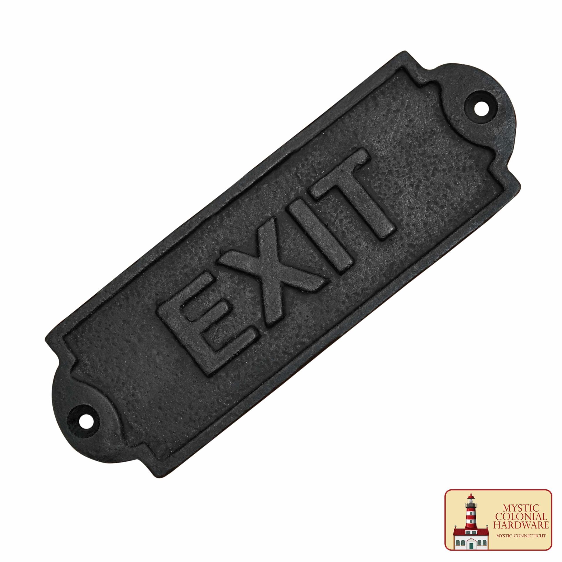 Solid Forged Iron Vintage EXIT Sign – Handmade Cast Iron Door Plaque – Rustic Industrial Hardware Accessory (15 x 5 cm) Vintage Exit Sign
