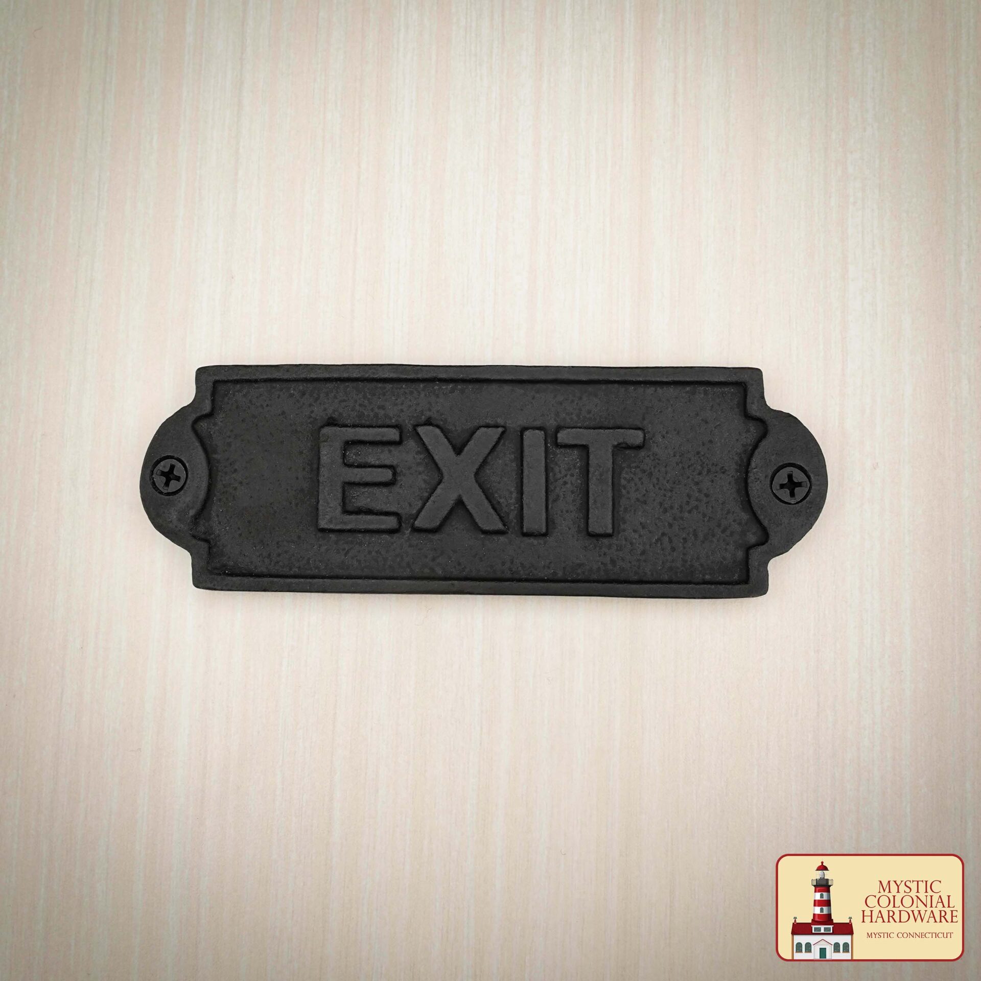 Solid Forged Iron Vintage EXIT Sign – Handmade Cast Iron Door Plaque – Rustic Industrial Hardware Accessory (15 x 5 cm) Vintage Exit Sign