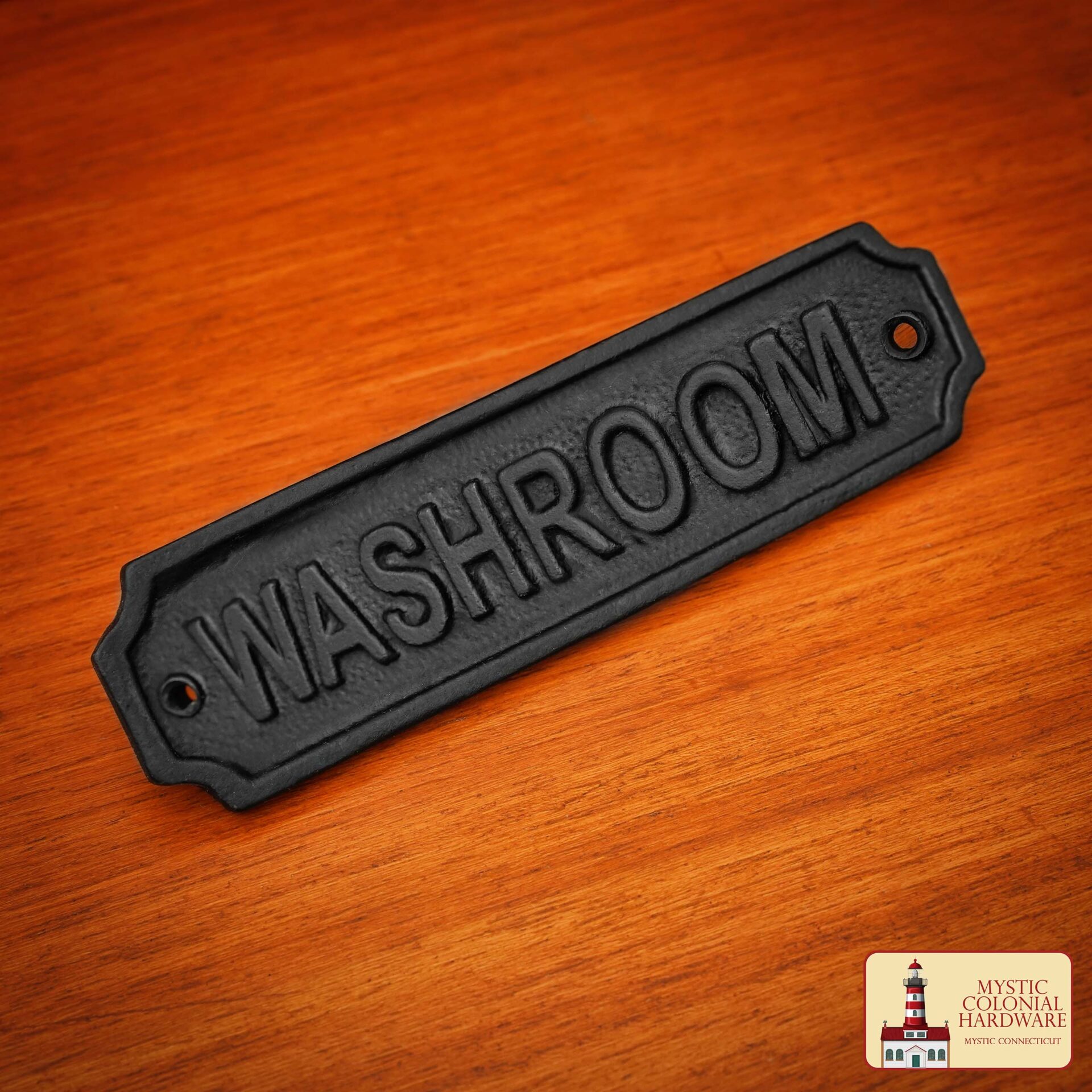 Victorian Era Solid Cast Iron Door Sign Plate-500181 1 Solid Forged Iron Vintage Washroom Sign for Doors Handmade Hardware Accessory