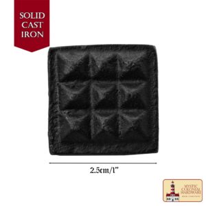 Square Waffle Clavo Nail -SOLID FORGED IRON Victorian, Colonial, Retro, Steampunck, Gothic, Baroque Medieval