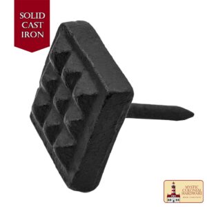 Square Waffle Clavo Nail -SOLID FORGED IRON Victorian, Colonial, Retro, Steampunck, Gothic, Baroque Medieval