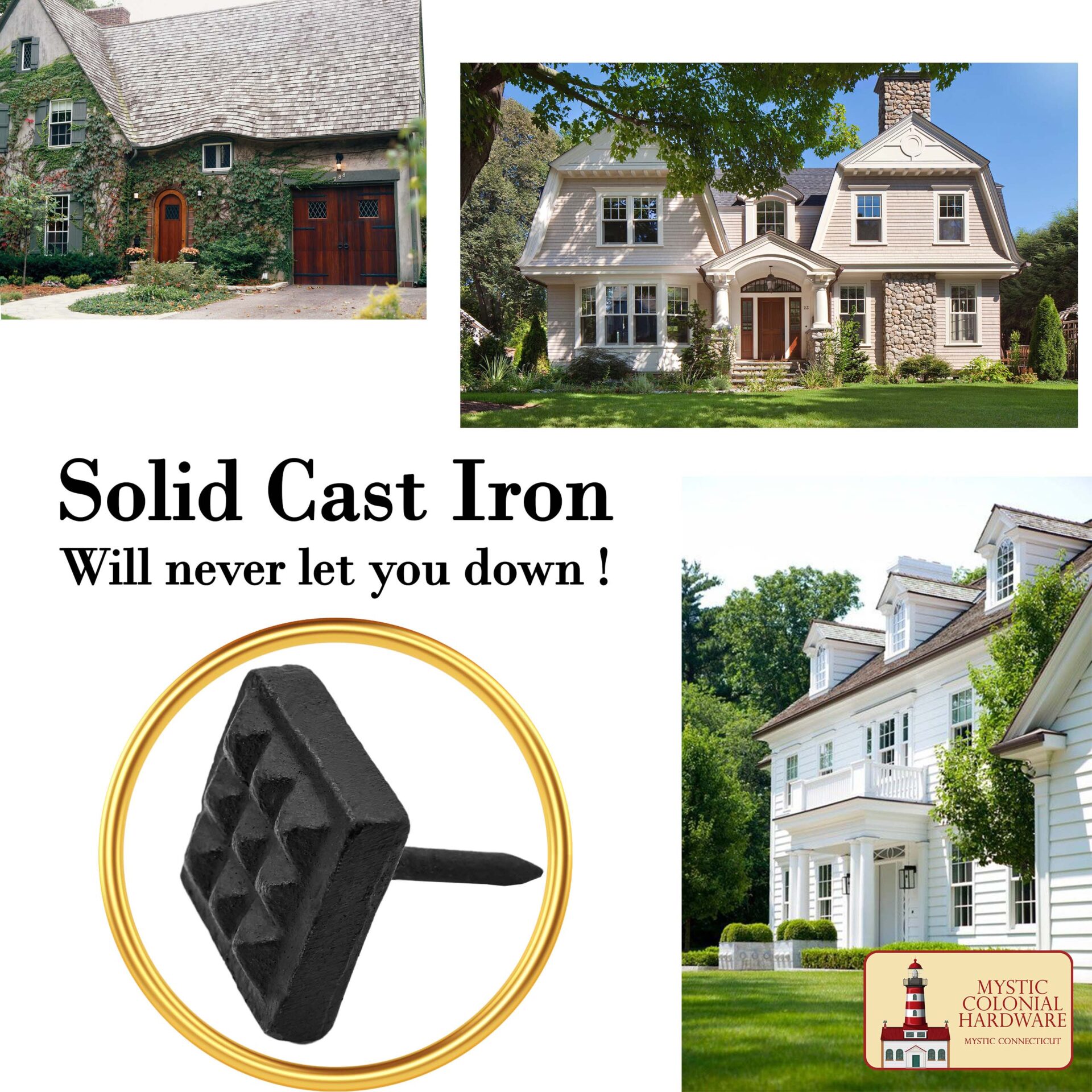 Victorian Era Solid Cast Iron Nails-500193S-6SET 5 Square Waffle Clavo Nail -SOLID FORGED IRON Victorian, Colonial, Retro, Steampunck, Gothic, Baroque Medieval