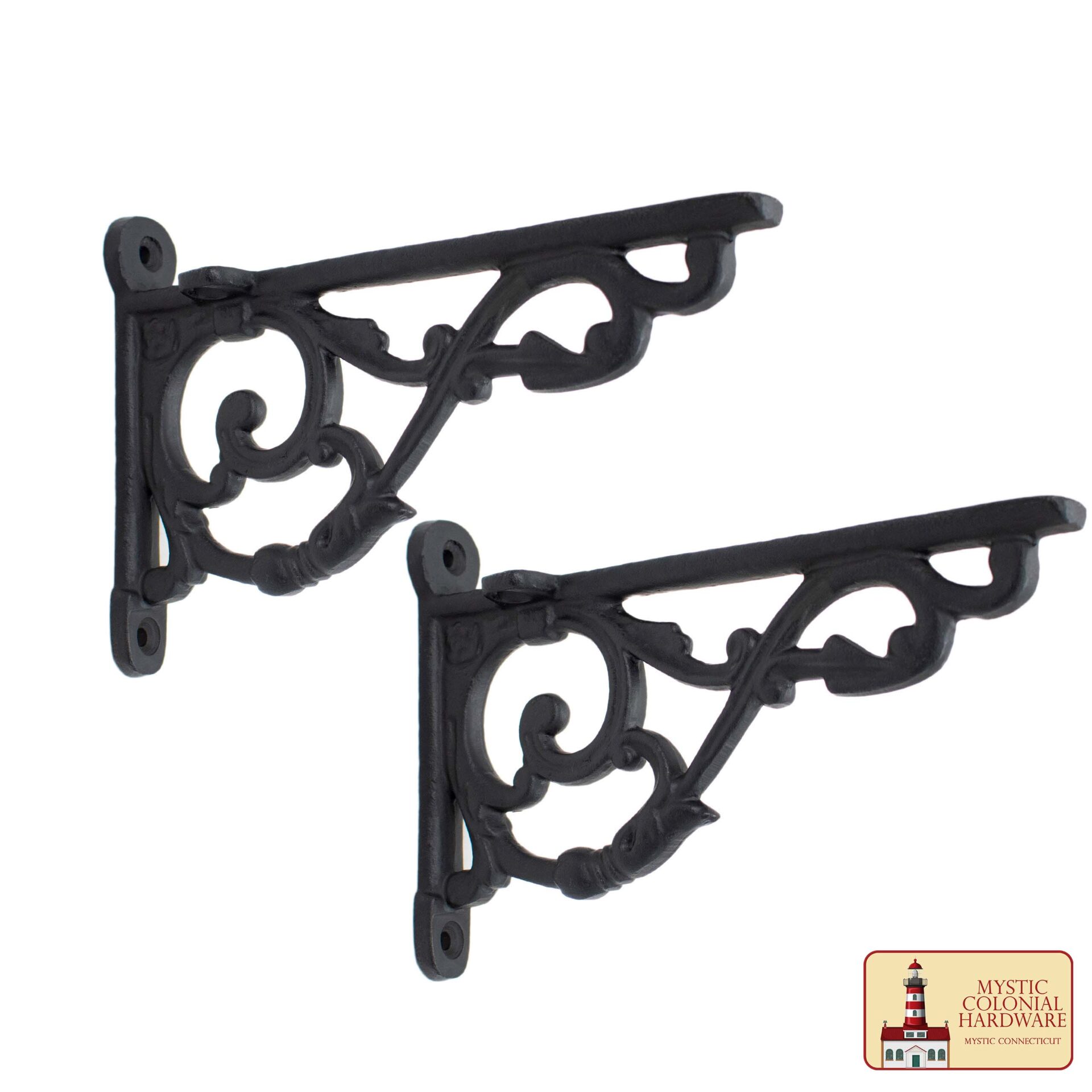 Victorian Era Solid Cast Iron Shelf Bracket-500140OB 4 Shelf Brackets