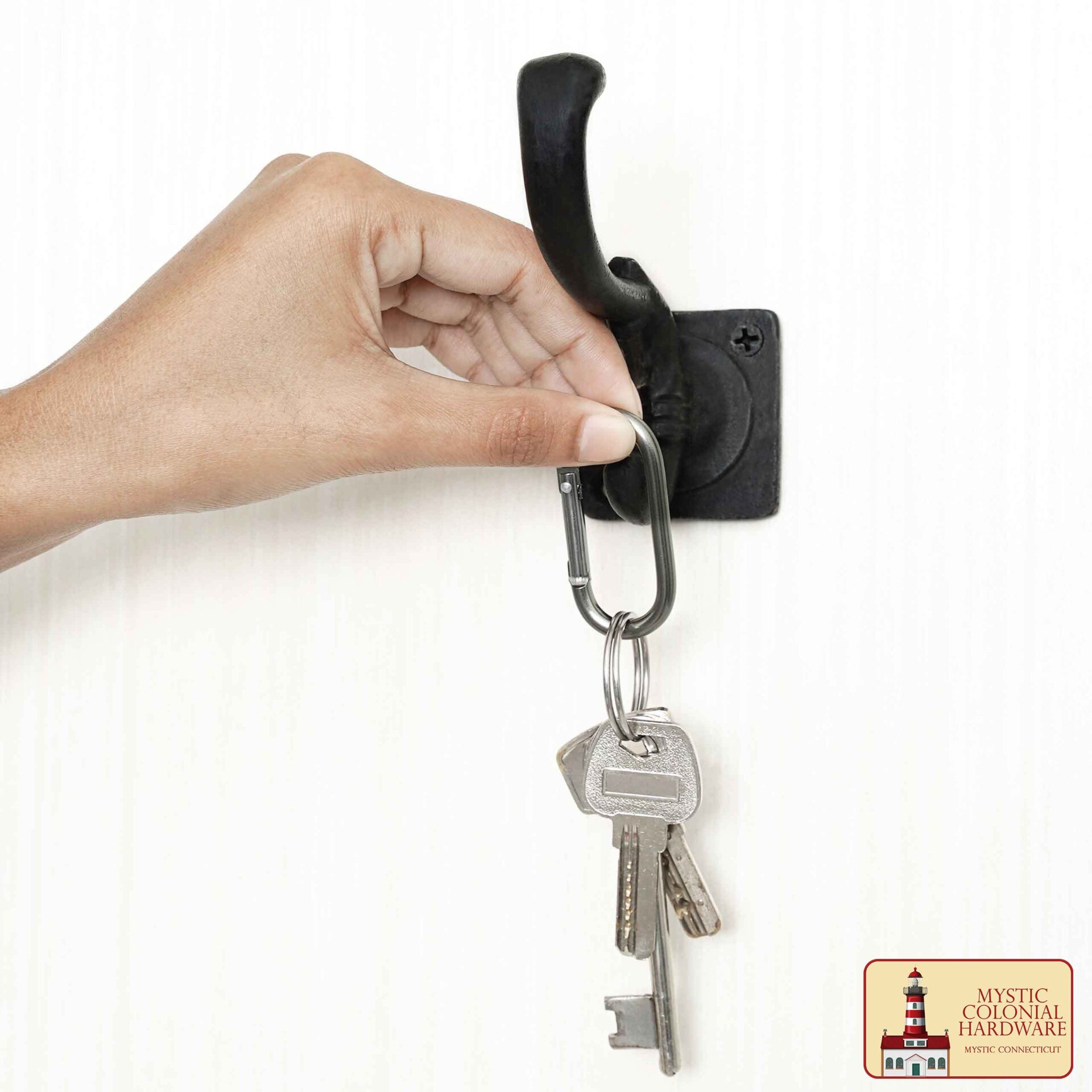 Victorian Era Solid Cast Iron Wall Hooks-500147OB-2SET 4 Rustic Cast Iron Wall Hooks