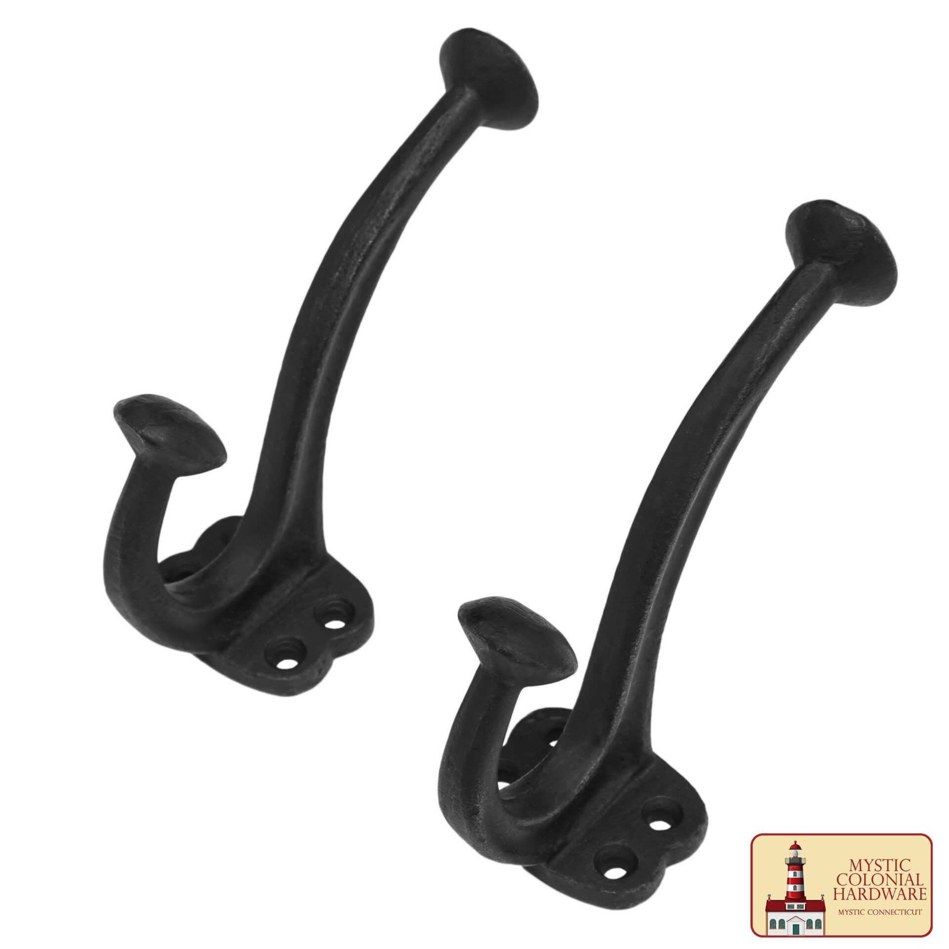 Rustic Cast Iron Wall Hooks : Ideal for Victorian, Colonial, Retro, Steampunk, Gothic, and Baroque Settings ( 11 x 3.8 ) cm