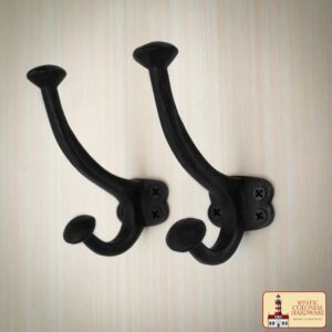Rustic Cast Iron Wall Hooks : Ideal for Victorian, Colonial, Retro, Steampunk, Gothic, and Baroque Settings ( 11 x 3.8 ) cm
