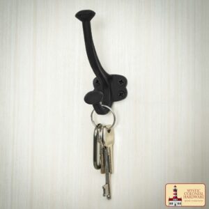 Rustic Cast Iron Wall Hooks : Ideal for Victorian, Colonial, Retro, Steampunk, Gothic, and Baroque Settings ( 11 x 3.8 ) cm