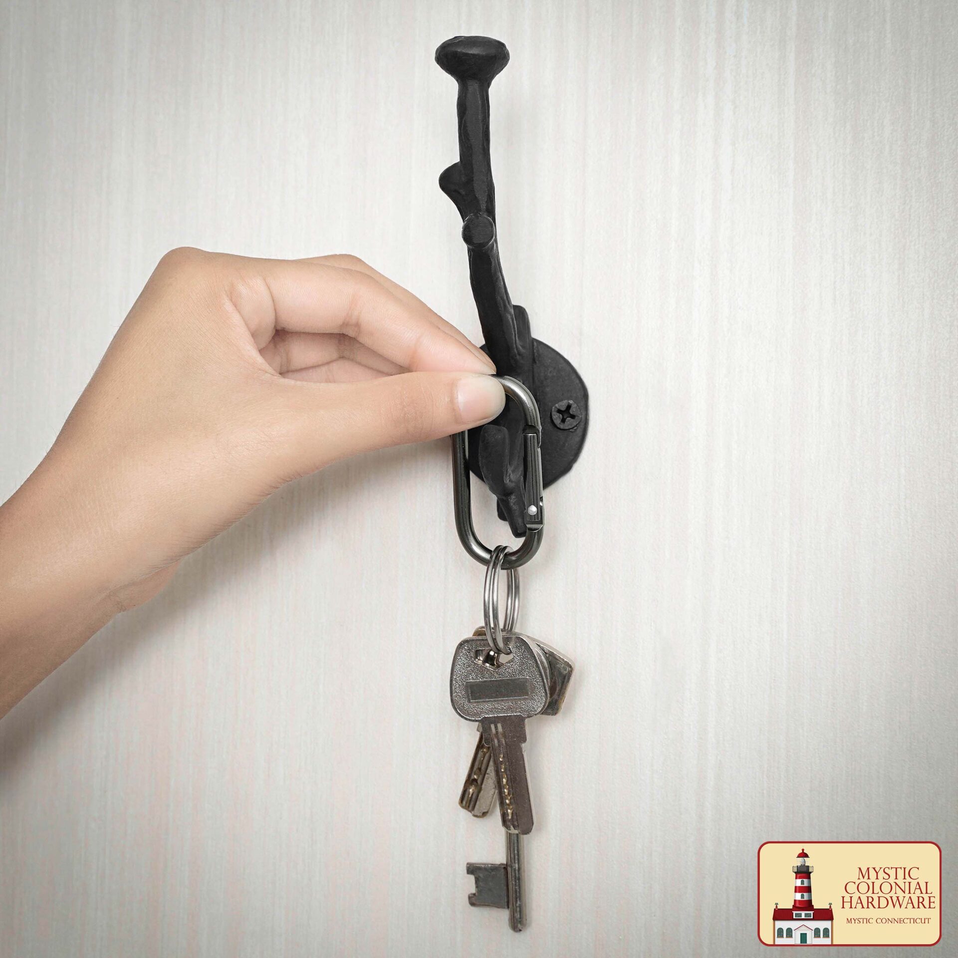 Victorian Era Solid Cast Iron Wall Hooks-500150OB-2SET 5 Rustic Cast Iron Wall Hooks, Heavy Duty Retro Utility Hooks for Hanging Coat, Bag, Towel, Robe, Hat and More, Finish: Oil Blackened