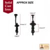 Victorian Era Solid Cast Iron Wall Hooks-500234OBL-2 SET 2 Rustic Cast Iron Wall Hooks