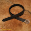 Viking Leather Belt-26523 Celtic Belt with Bronze Serpent Buckle