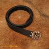 Viking Leather Belt-26523 6 Celtic Belt with Bronze Serpent Buckle