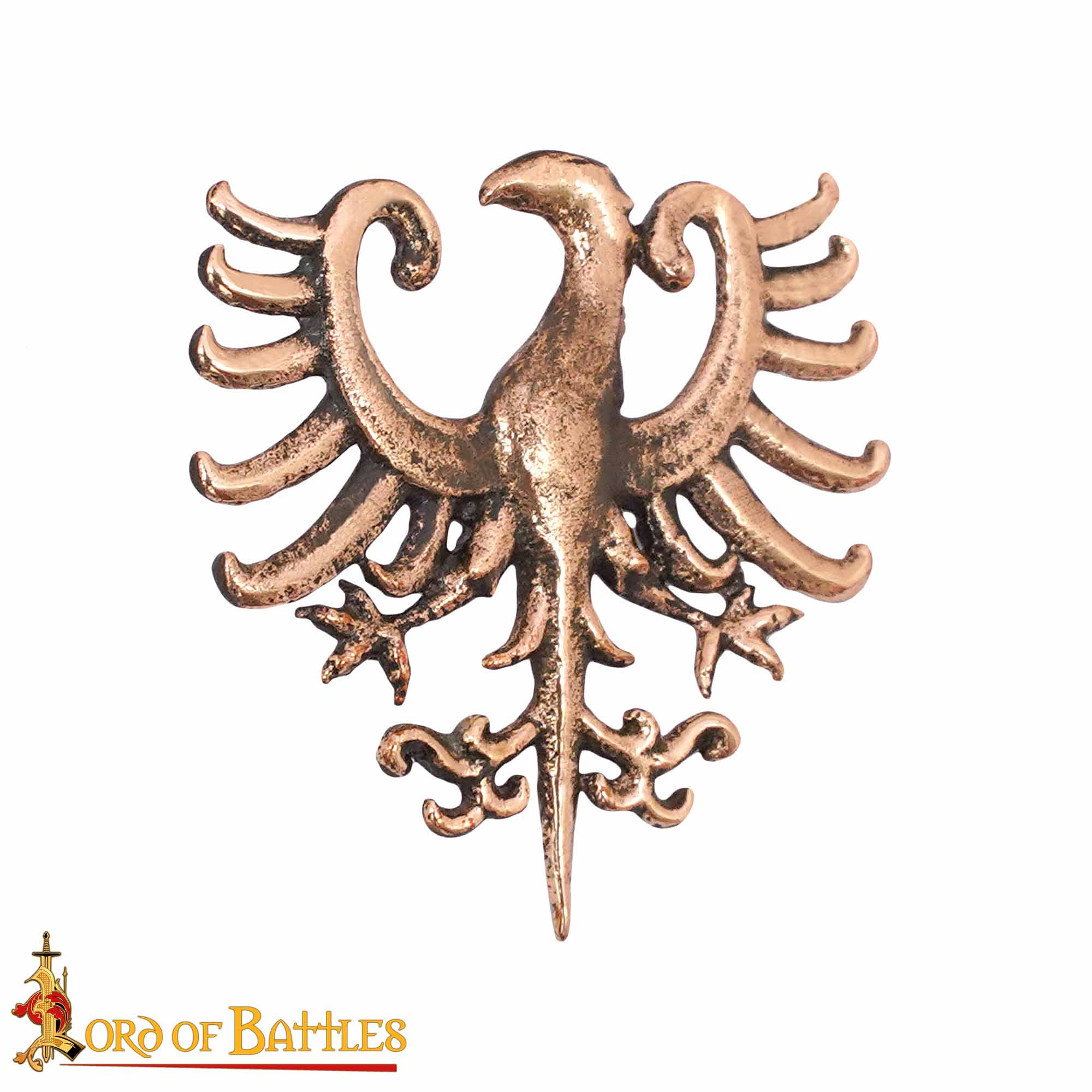 13th–15th Century Medieval Antique Bronze Heraldic Eagle Mount – Historical Badge for Belts, Garments, and Reenactment Costumes-26454BZAT 2 Lost Wax Cast