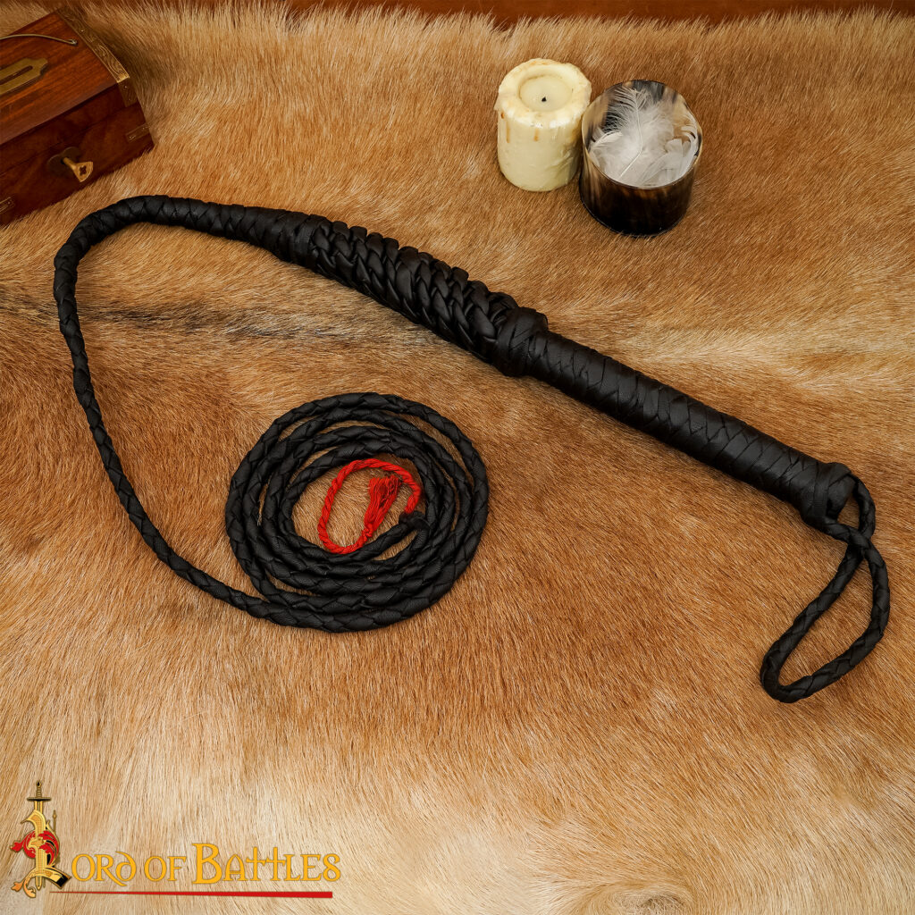 braided leather bullwhip