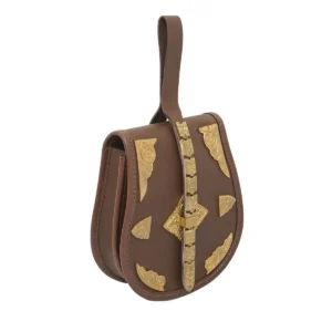 Viking Leather Bag with Brass Decoration