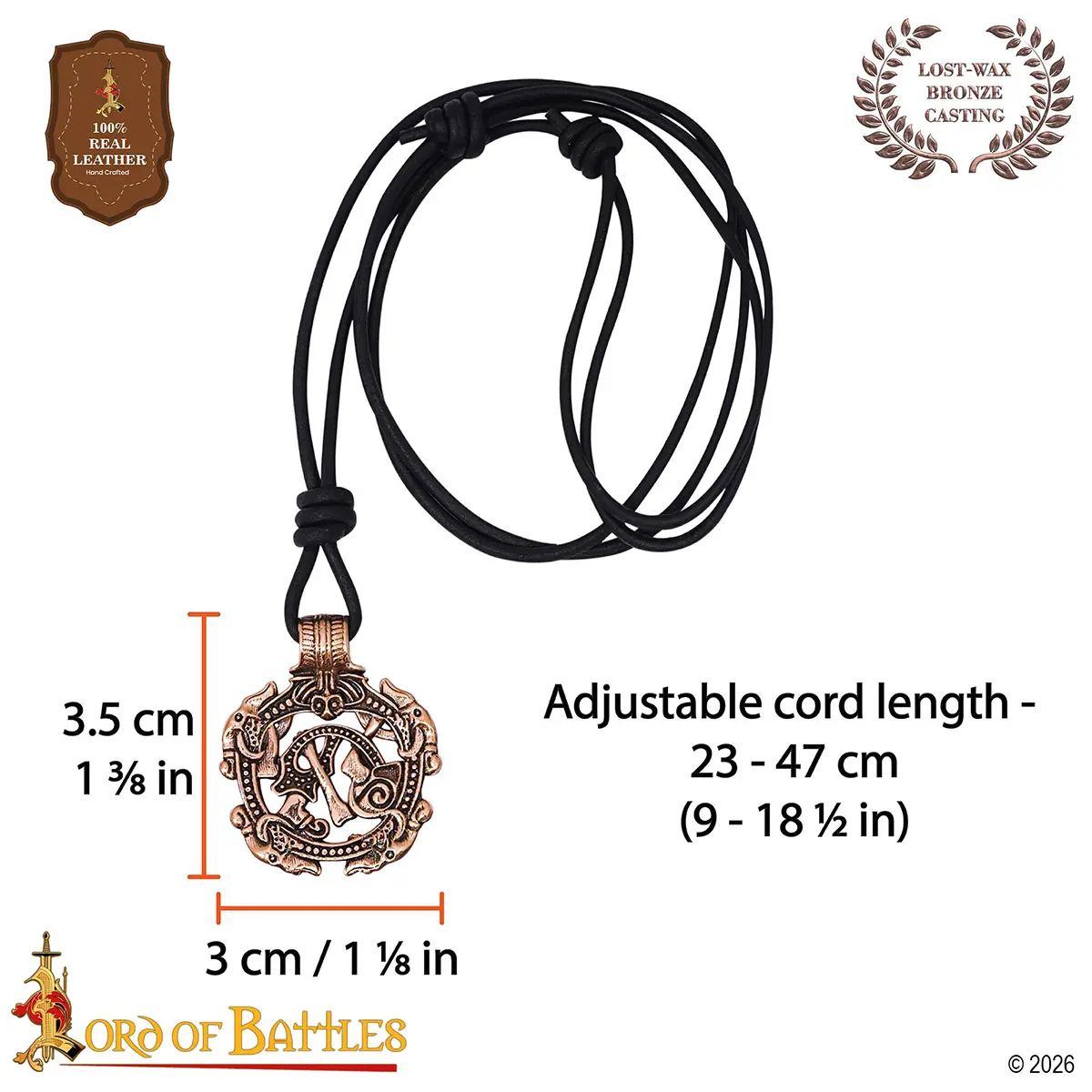 Bronze Viking Serpent Pendant - Image 3