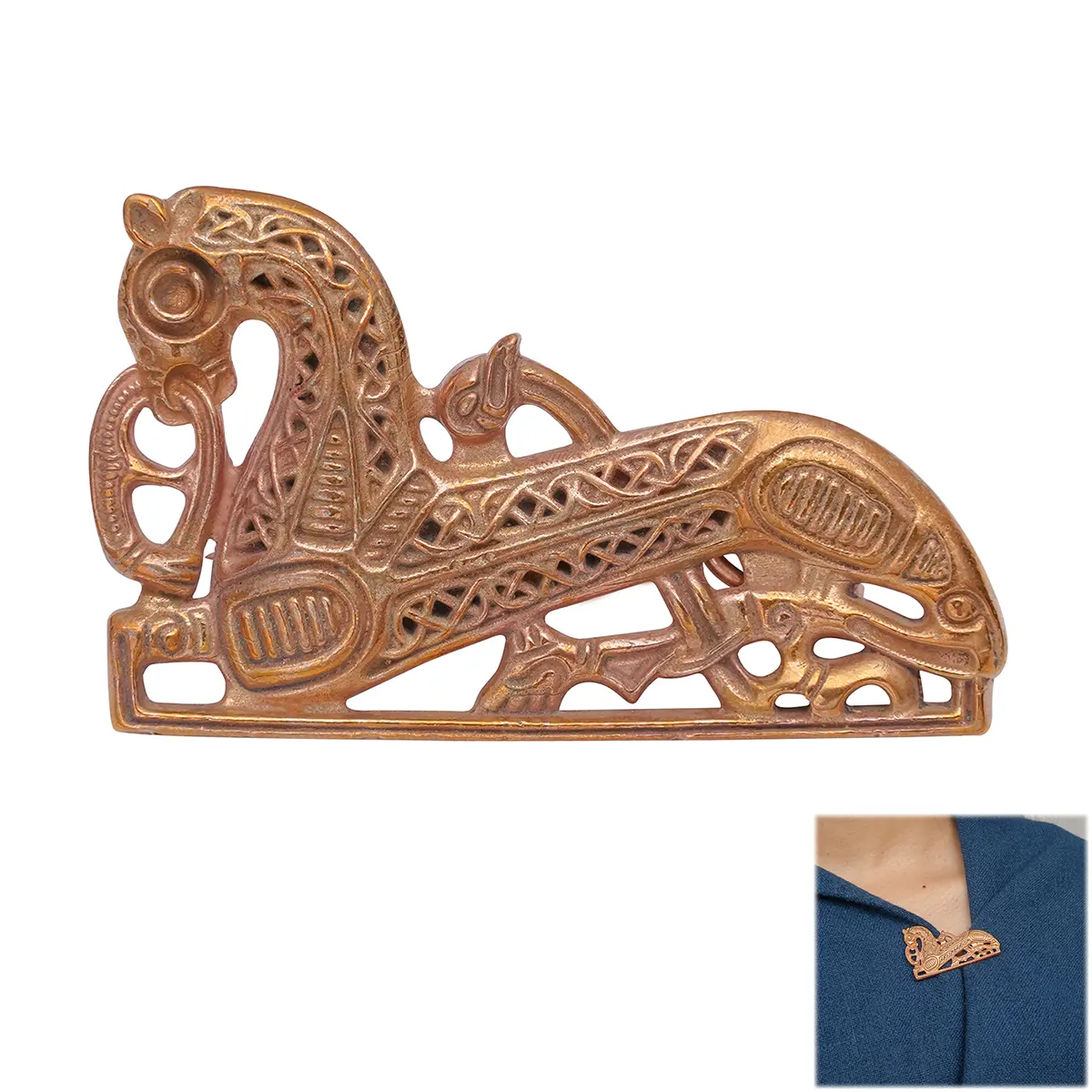 26614BZ-Featured-Ai Celtic horse brooch