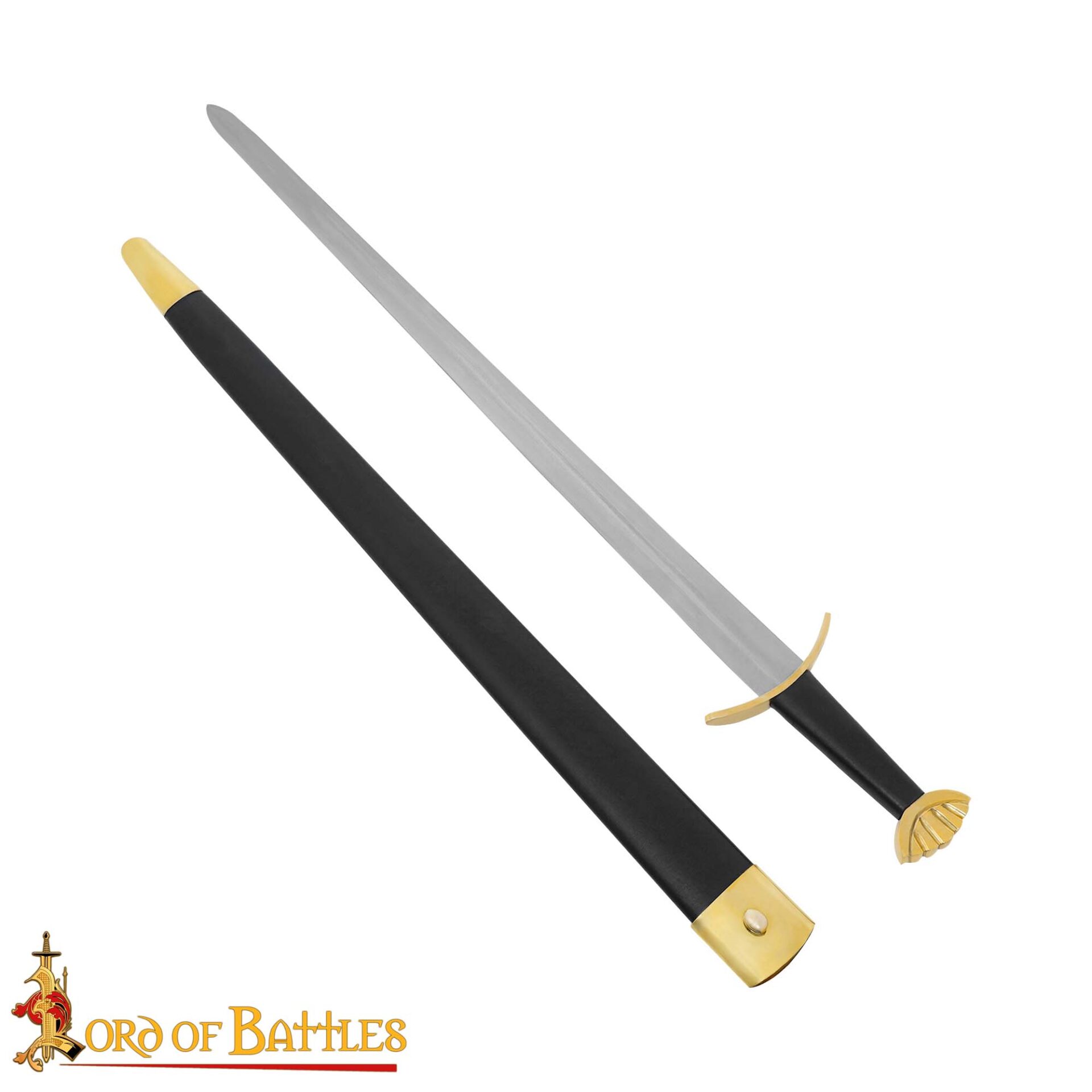Hand-Forged Viking Steel Sword with Brass Pommel & Leather Scabbard – Collector’s Display Sword Viking sword