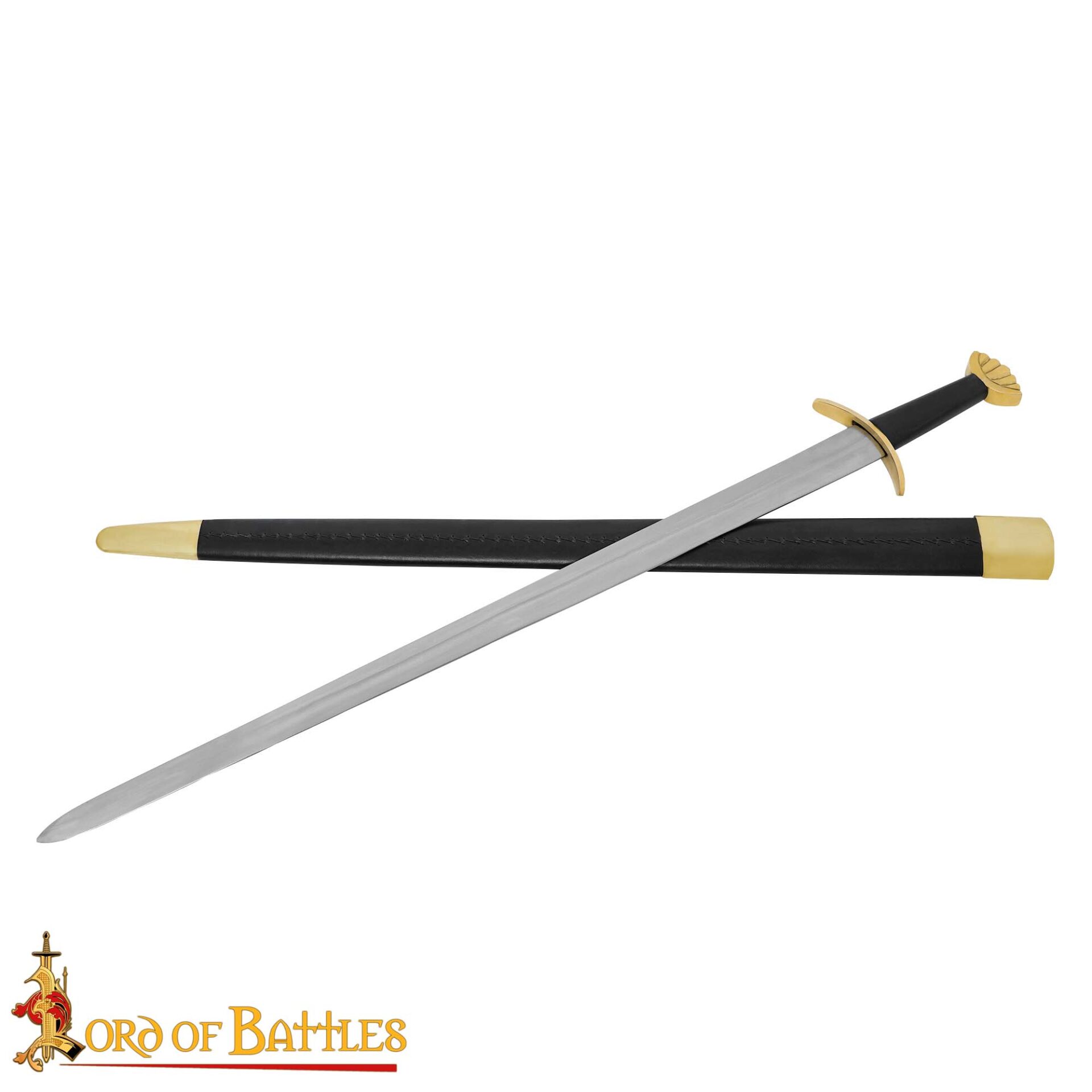 Hand-Forged Viking Steel Sword with Brass Pommel & Leather Scabbard – Collector’s Display Sword Viking sword