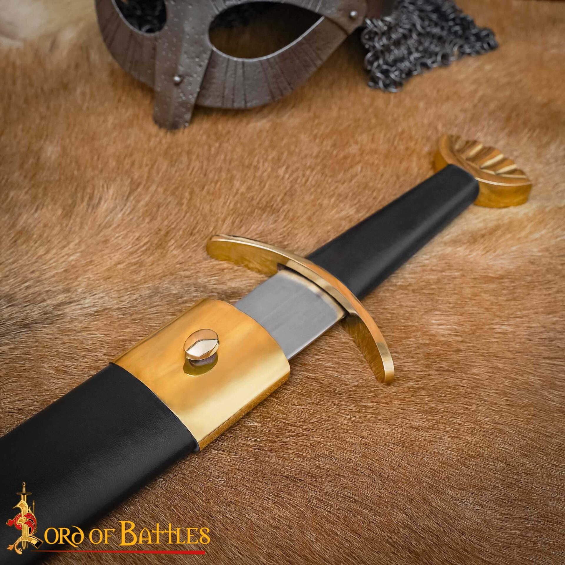 Hand-Forged Viking Steel Sword with Brass Pommel & Leather Scabbard – Collector’s Display Sword Viking sword