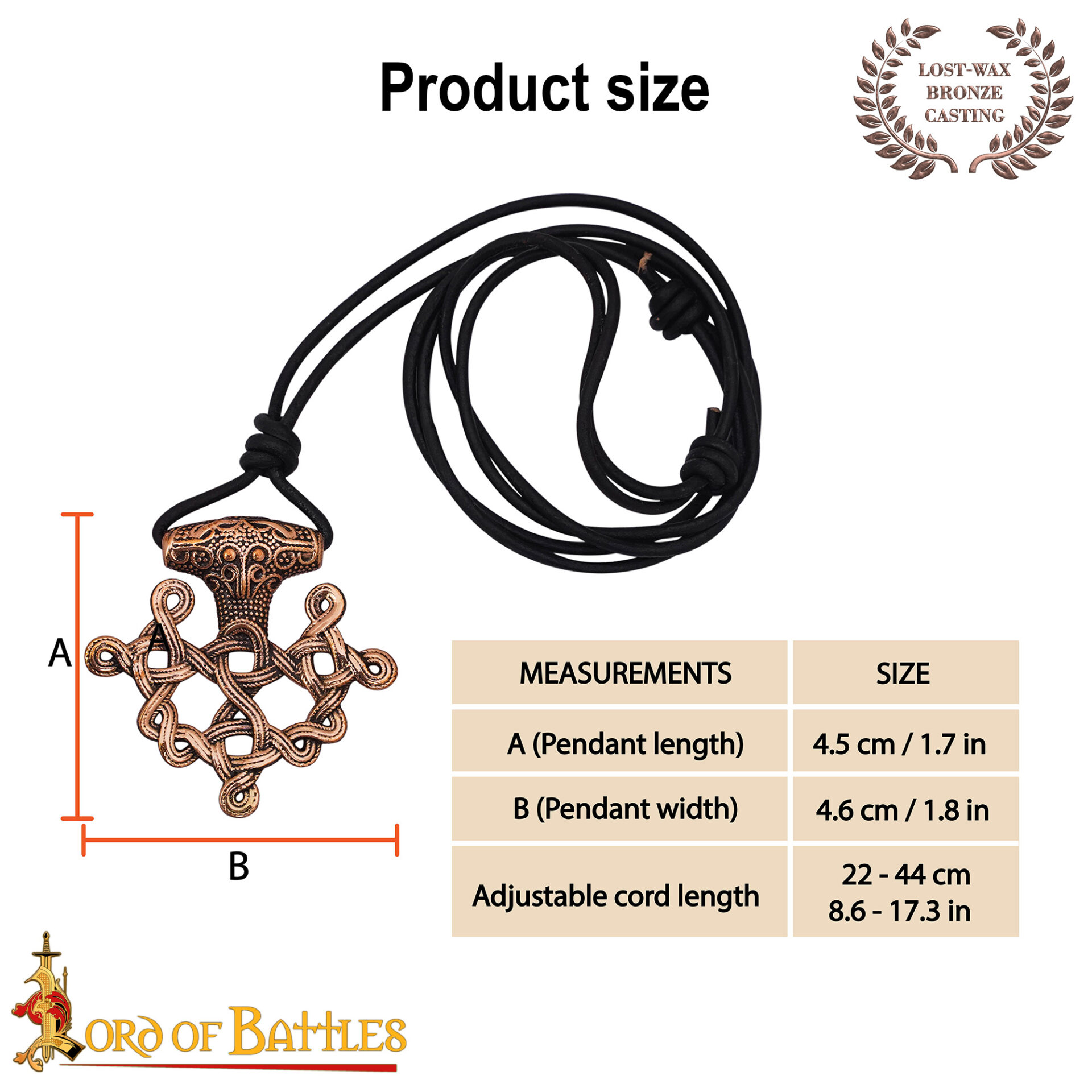 Viking Hiddensee Cross Pendant Solid Bronze with Leather Cord | 9th Century Norse Design Bronze Design Pendant