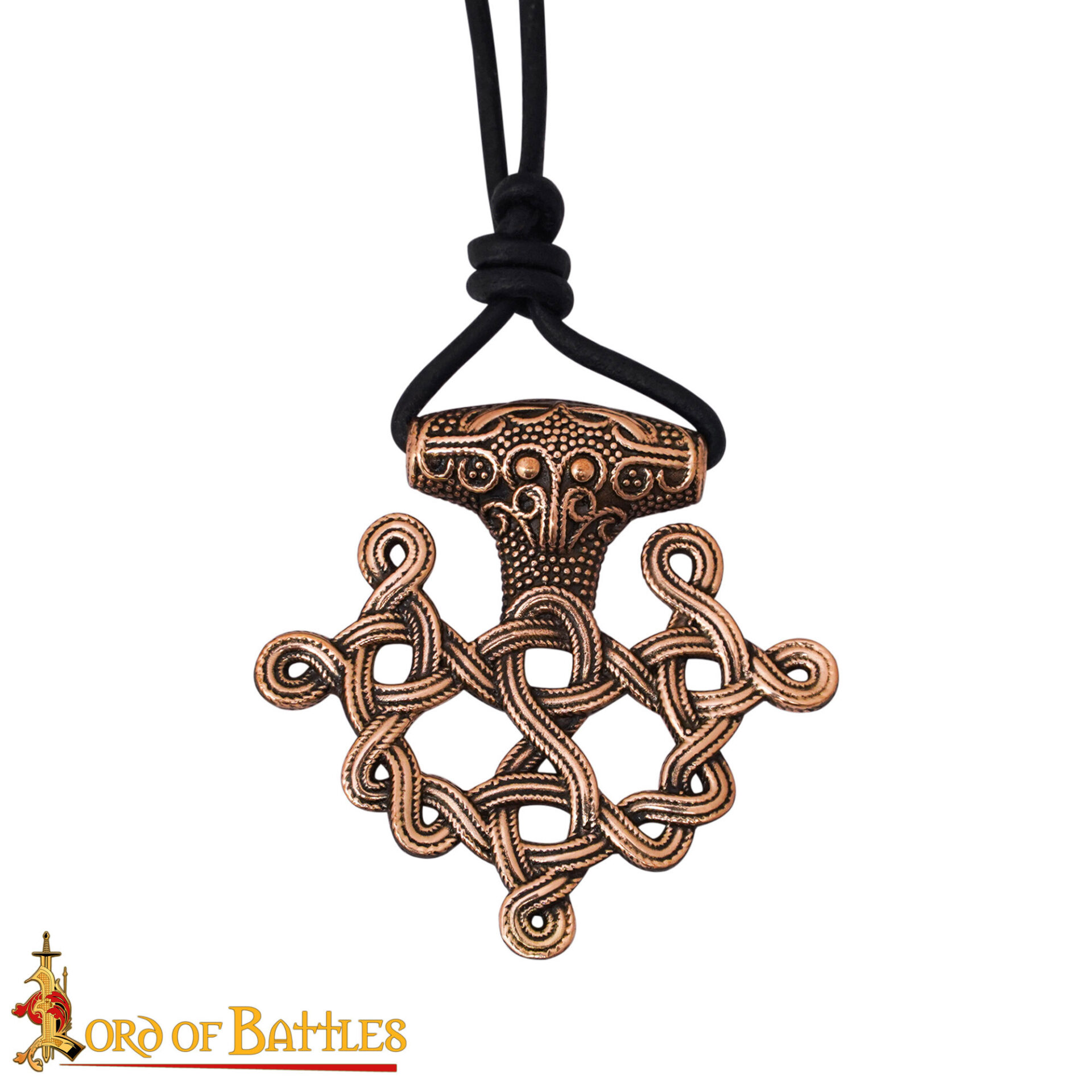 Viking Hiddensee Cross Pendant Solid Bronze with Leather Cord | 9th Century Norse Design Bronze Design Pendant