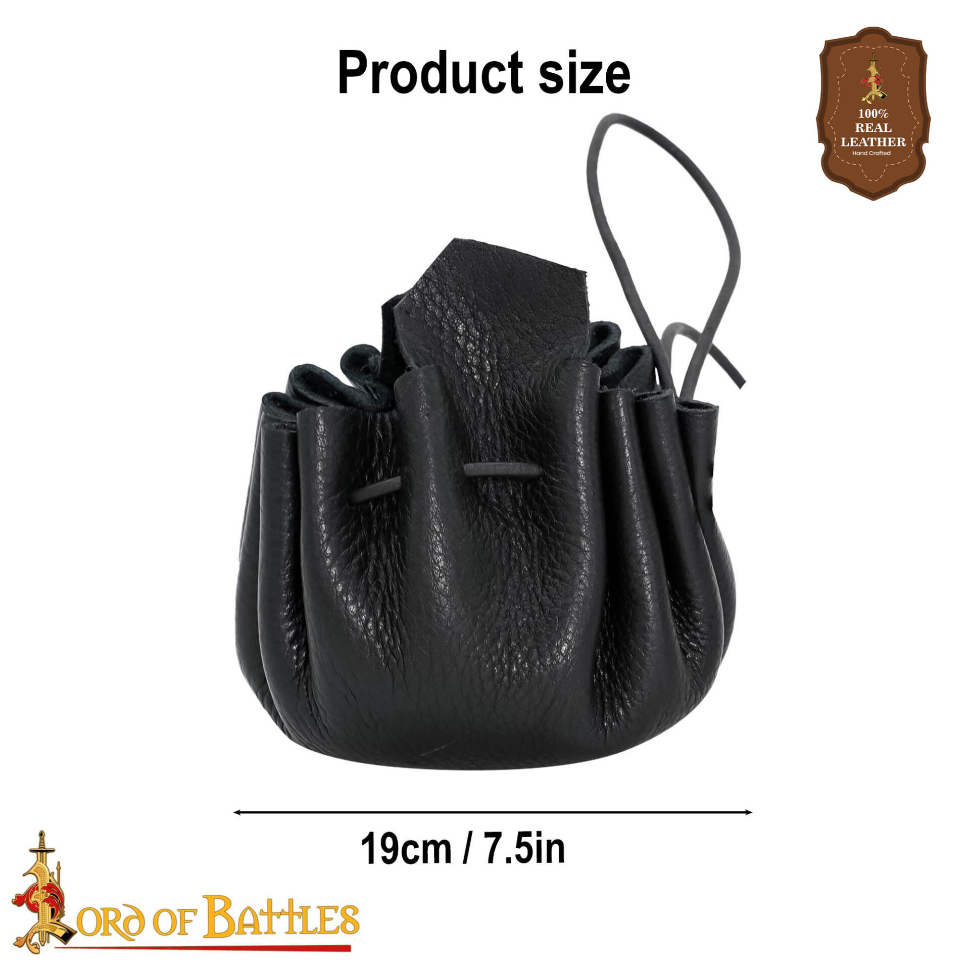 Medieval Belt Coin Pouch-25833BK 2 Medieval Belt Coin Pouch Handcrafted from Genuine Leather