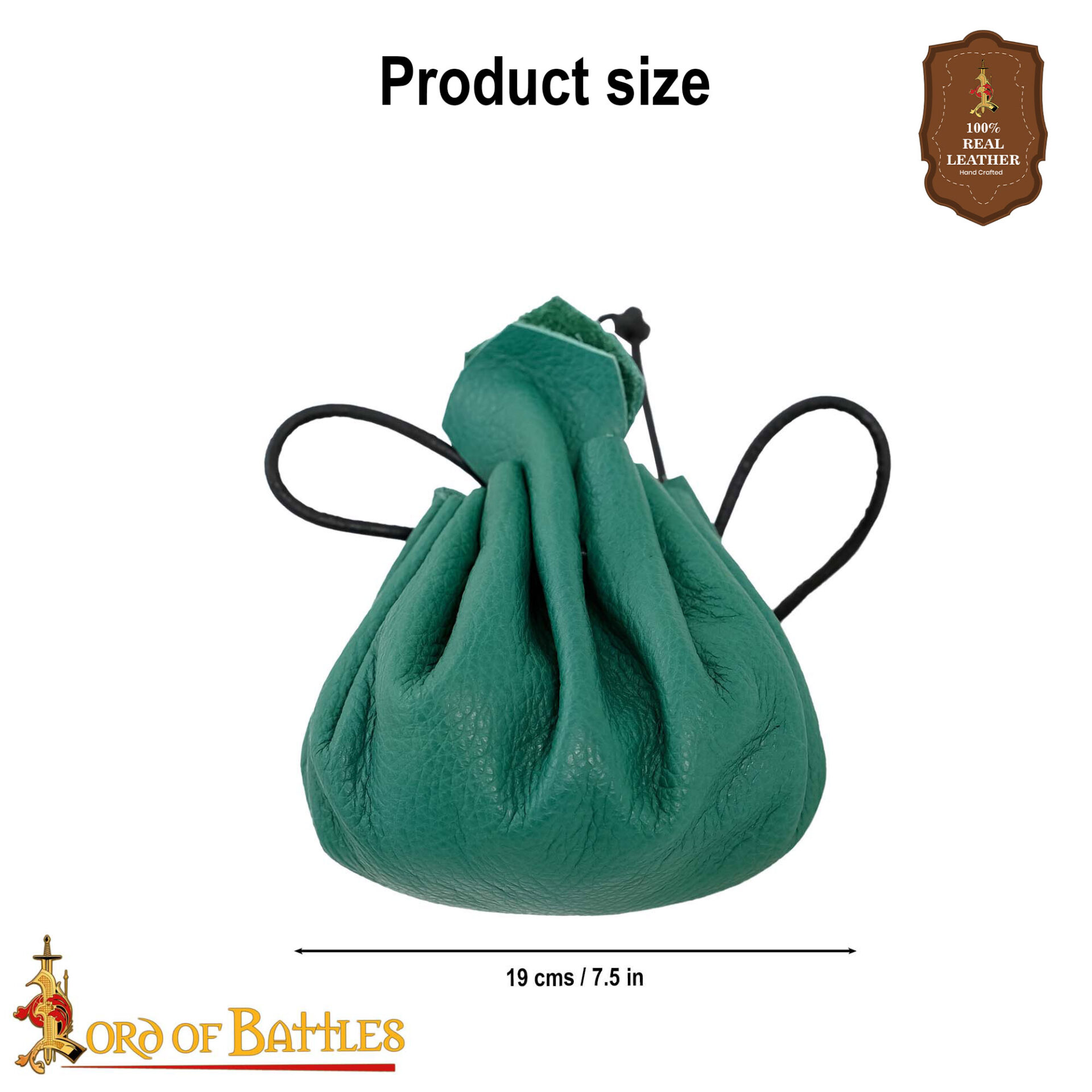 Medieval Belt Coin Pouch-25833GR 2 Medieval Belt Coin Pouch Handcrafted from Genuine Leather