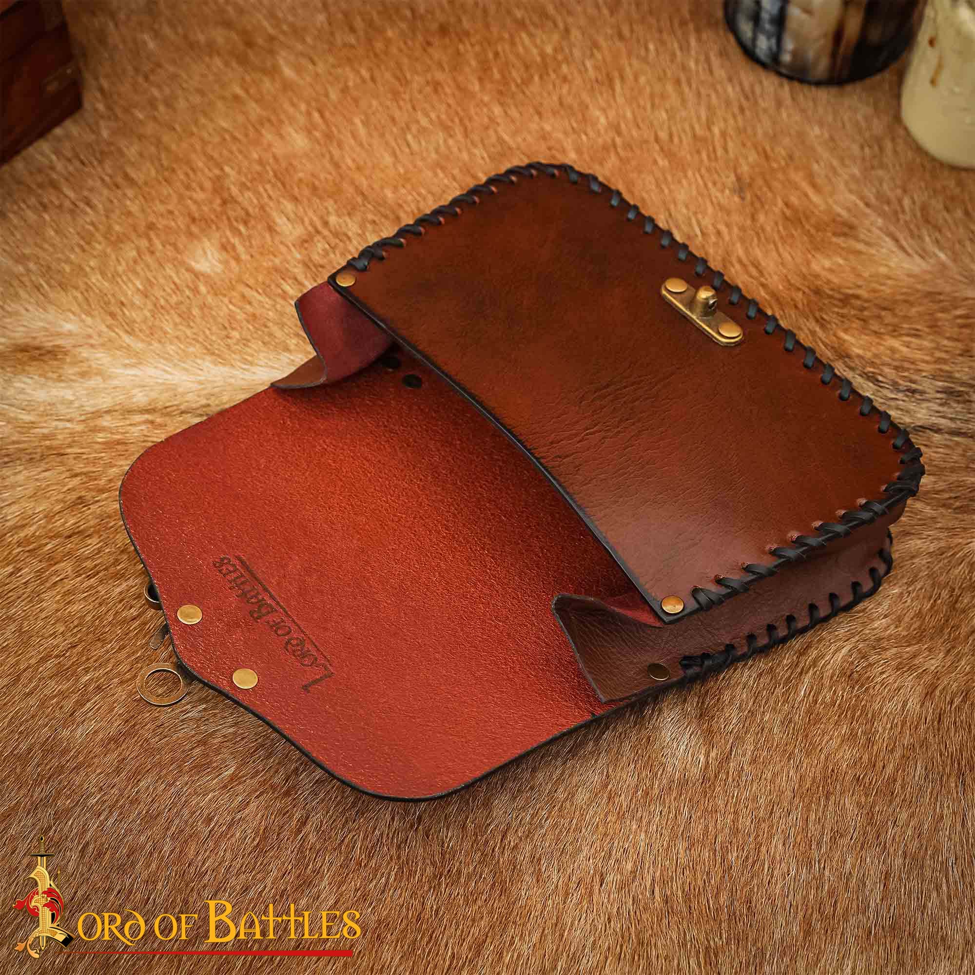 medieval leather belt bag