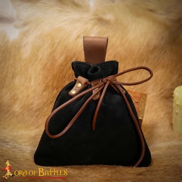 Medieval Leather Belt Pouch – Authentic Suede Charm