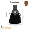 Medieval Leather Belt Pouch-25312BK 2 Leather Belt Pouch