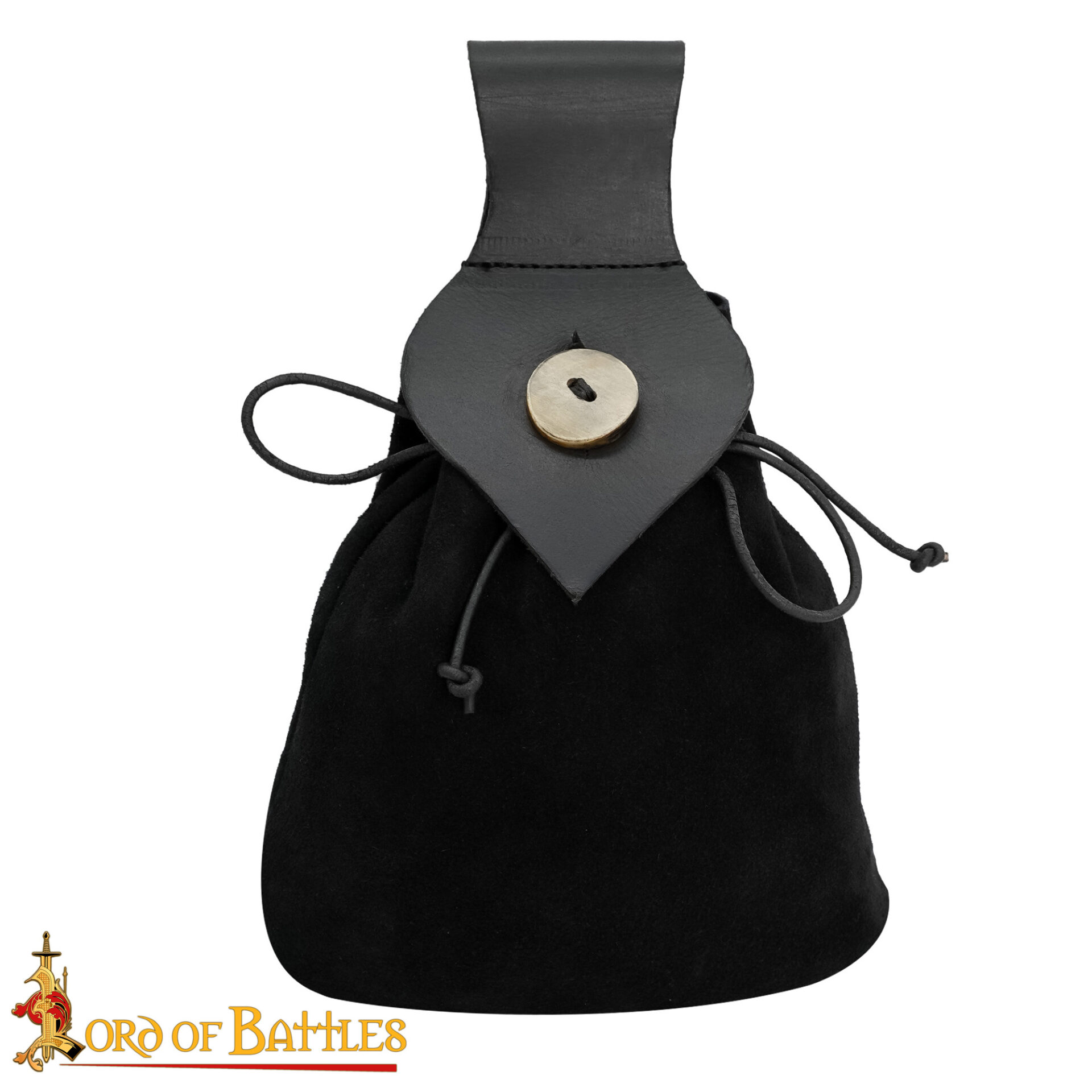 Medieval Leather Belt Pouch-25312BK 3 Leather Belt Pouch