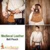 Medieval Leather Belt Pouch-25312CBR 6 Leather Belt Pouch
