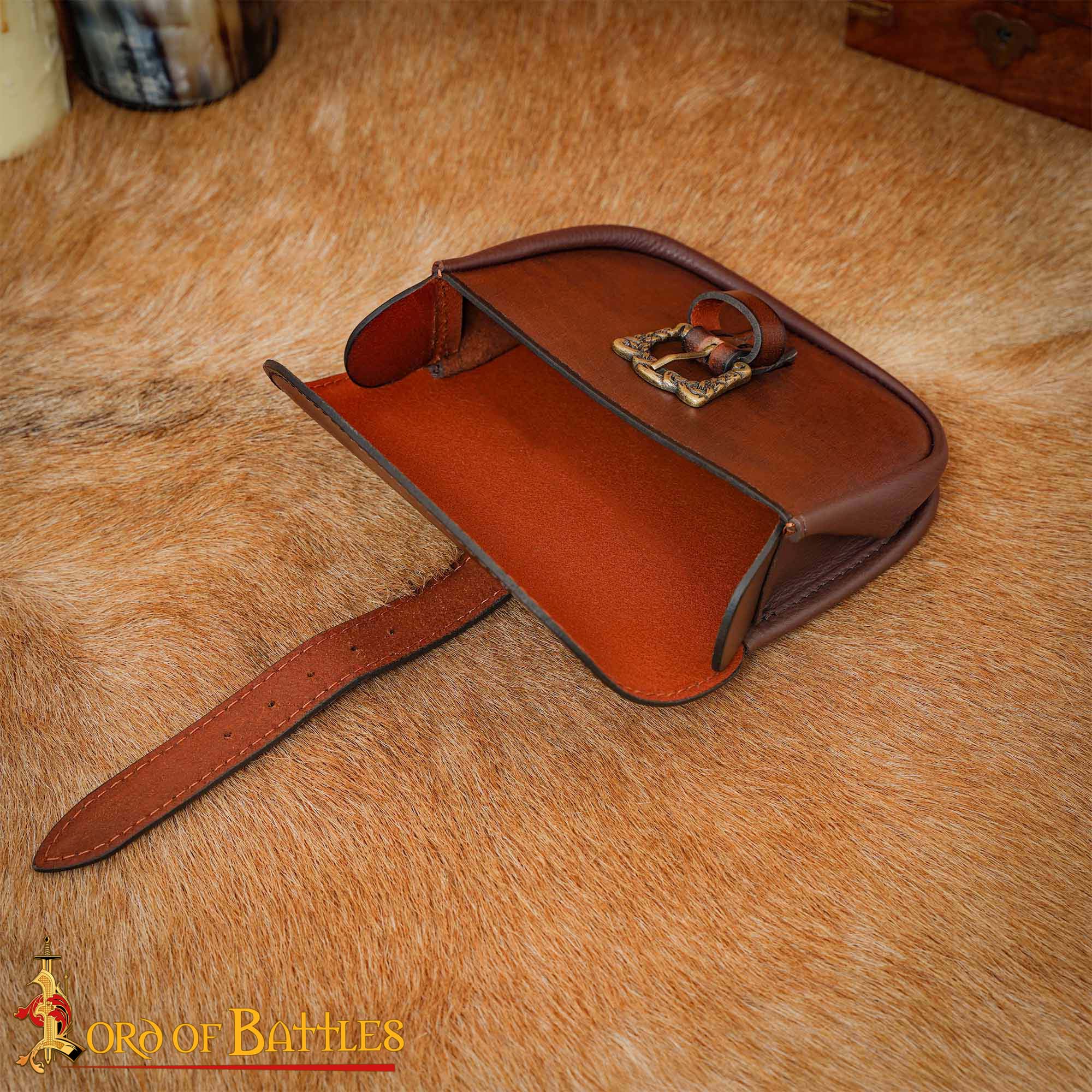 Medieval Leather Belt Pouch-25838BR 4 Handmade Leather Belt Bag
