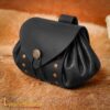 Medieval Leather Belt Pouch-25910BK 1 Medieval Leather Belt Pouch with Antique Brass Button