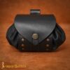 Medieval Leather Belt Pouch-25910BK Medieval Leather Belt Pouch with Antique Brass Button