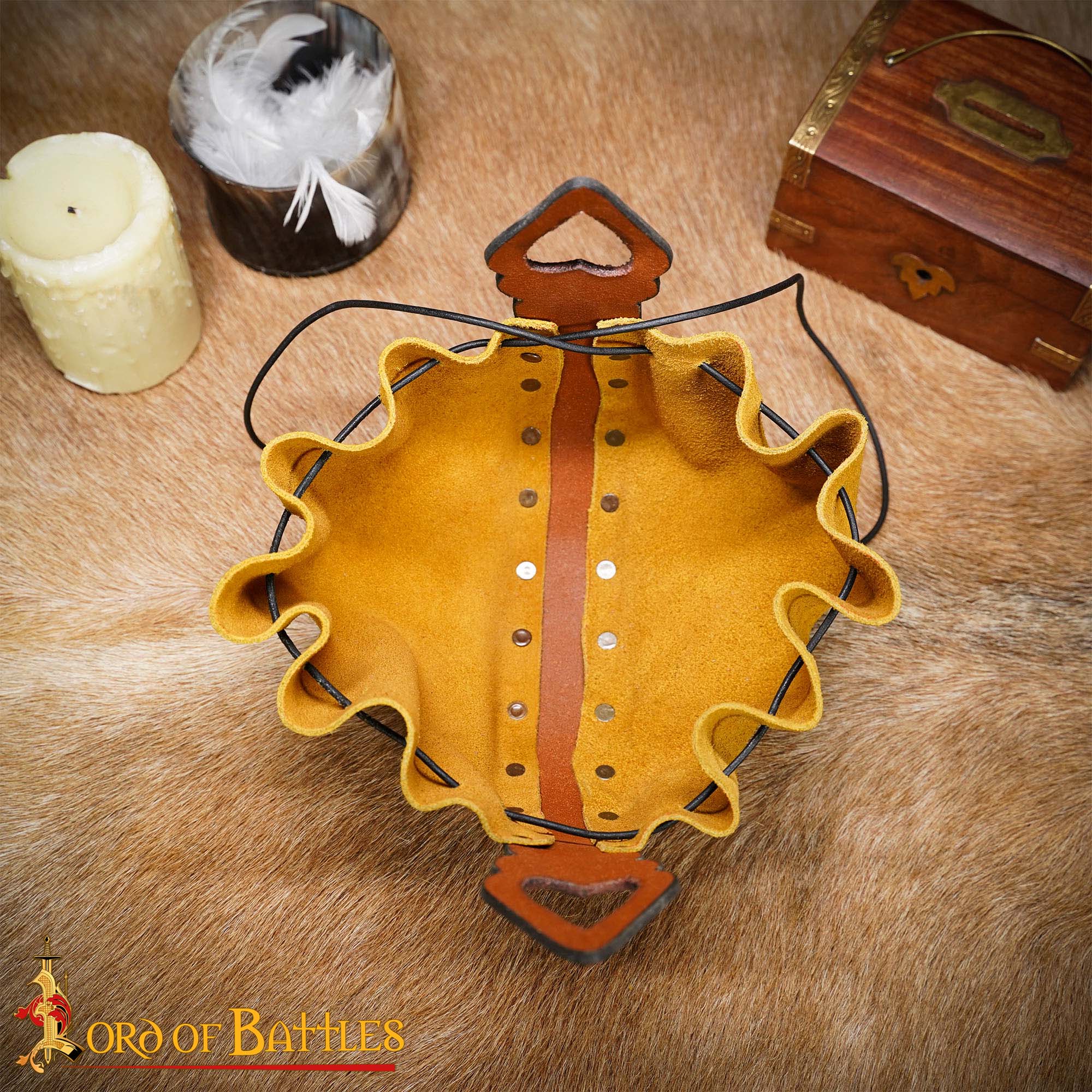 Medieval Leather Belt Pouch-26108BR&Y 5 Celtic Leather Belt Pouch