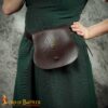Medieval Leather Belt Pouch-3086BR Leather Round Bag
