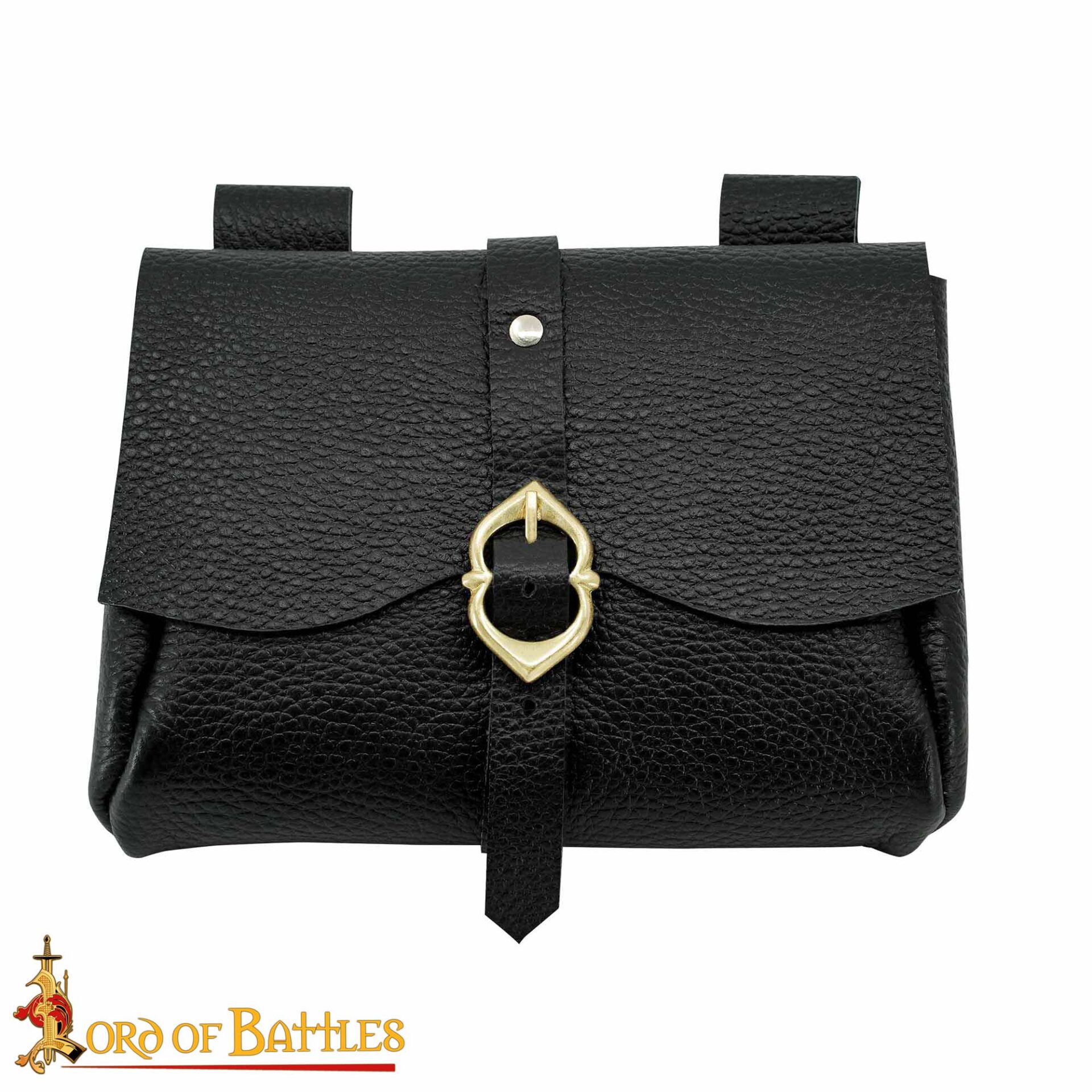 Medieval Leather Belt Pouch-6714BK 3 The Messenger’s Medieval Genuine Leather Belt Pouch