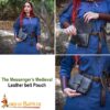 Medieval Leather Belt Pouch-6714BK 6 The Messenger’s Medieval Genuine Leather Belt Pouch